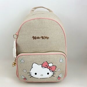Hello Kitty Iconic Design Cream and Pink Mini Backpack New With Tags